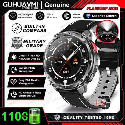 2026 New T-Rex3 Pro 1100mAh Battery Smart Watch GPS path 5ATM Waterproof Sports Run tracker Outdoors Compass Military Smartwatch
