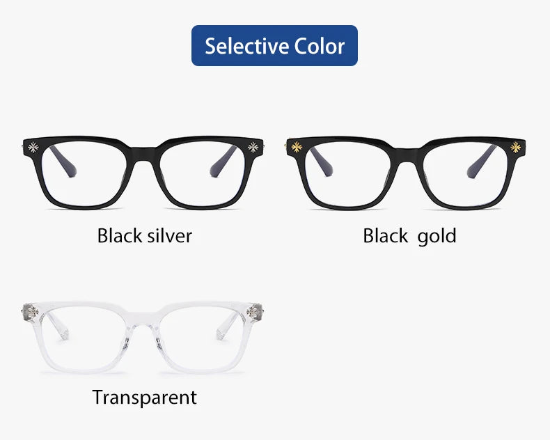 Classic 3Pcs Square Anti Blue Light Glasses For Men And Women Black & Transparent Frame Unisex Computer Wearing Women Glasses