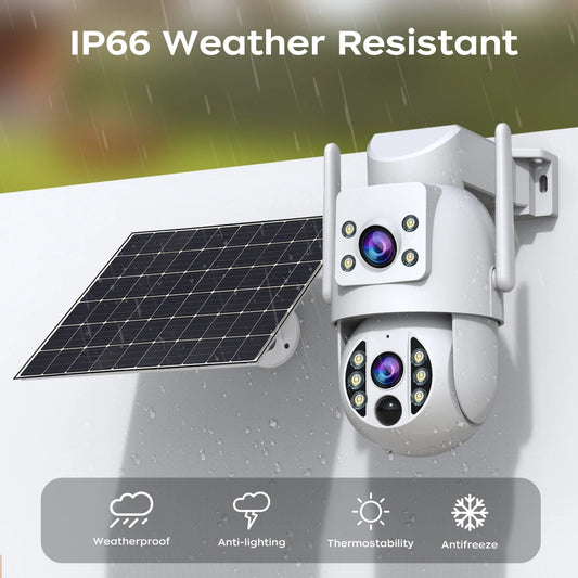 4K Solar Dual-Lens WiFi PTZ Security Camera | ৪K সোলার ডুয়াল-লেন্স ওয়াইফাই PTZ সিকিউরিটি ক্যামেরা