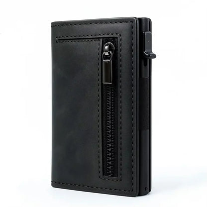 Magnetic Credit Card Holder Luxury Men Wallet Rfid Blocking Pop Up Minimalist Wallet Leather Bank Cardholder Case Vallet for Men