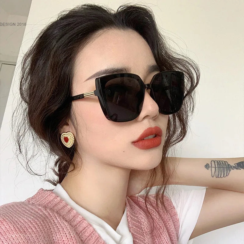Versatile High-end Oversized Sunglasses Unisex Daily Commute Sunscreen UV Protection Glasses 1180