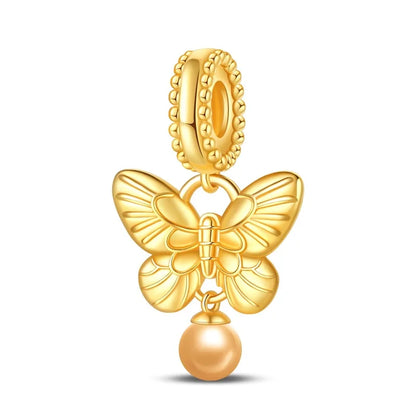 Colorful 925 Silver Plated Butterfly Zircon Charm Bead For Diy Bracelets