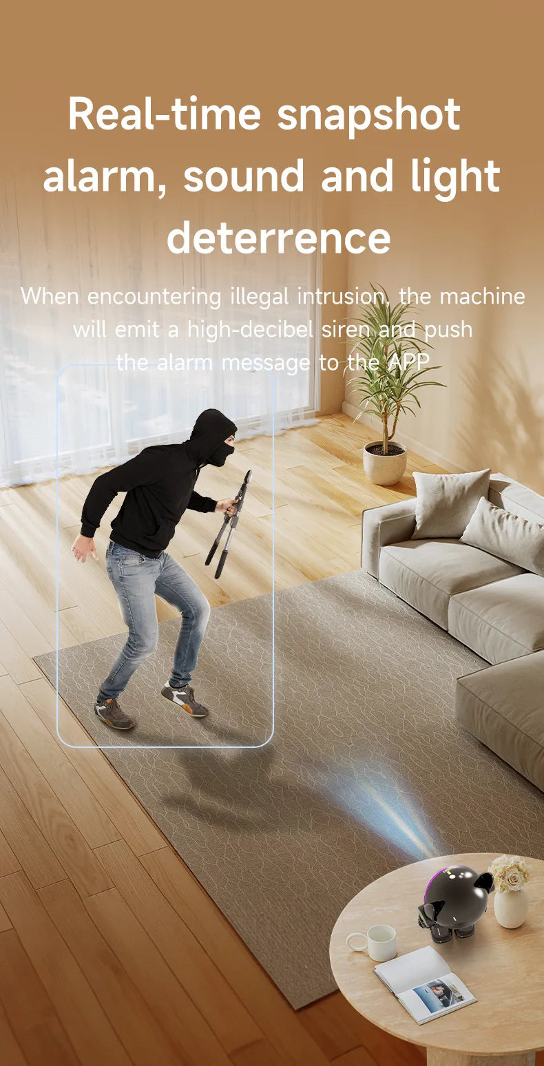 5MP PTZ WIFI IP Camera Wireless Home Security Robot Camera 360° Two Way Audio Auto Tracking Invisible Lens Indoor Baby Monitor