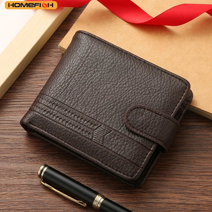 HOMESIFH Men Wallets Leather Zipper Purse Man Slim Card Horders Quality Male Short Multi-card Wallet Coin Pocket Purse