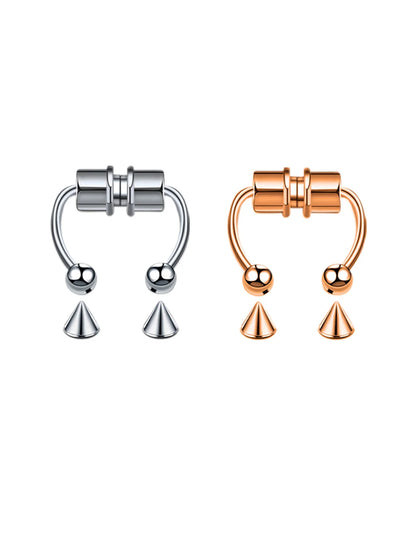 Magnetic Non Pierced Nose Ring Stainless Steel Horseshoe Hoop 2 Or 5 Pcs