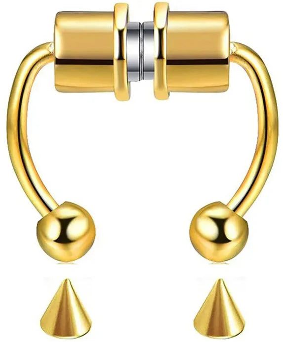 Magnetic Non Pierced Nose Ring Stainless Steel Horseshoe Hoop 2 Or 5 Pcs