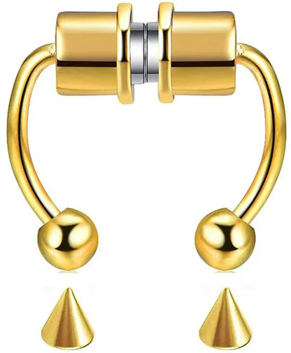 Magnetic Non Pierced Nose Ring Stainless Steel Horseshoe Hoop 2 Or 5 Pcs