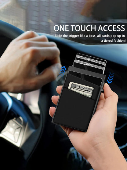 Anti-theft Cards Protectors Card Holder Minimalist Smart Wallet RFID Protection Aluminum Metal Box Cardholder Case Porte Carte