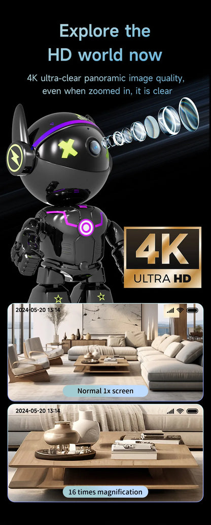 5MP PTZ WIFI IP Camera Wireless Home Security Robot Camera 360° Two Way Audio Auto Tracking Invisible Lens Indoor Baby Monitor
