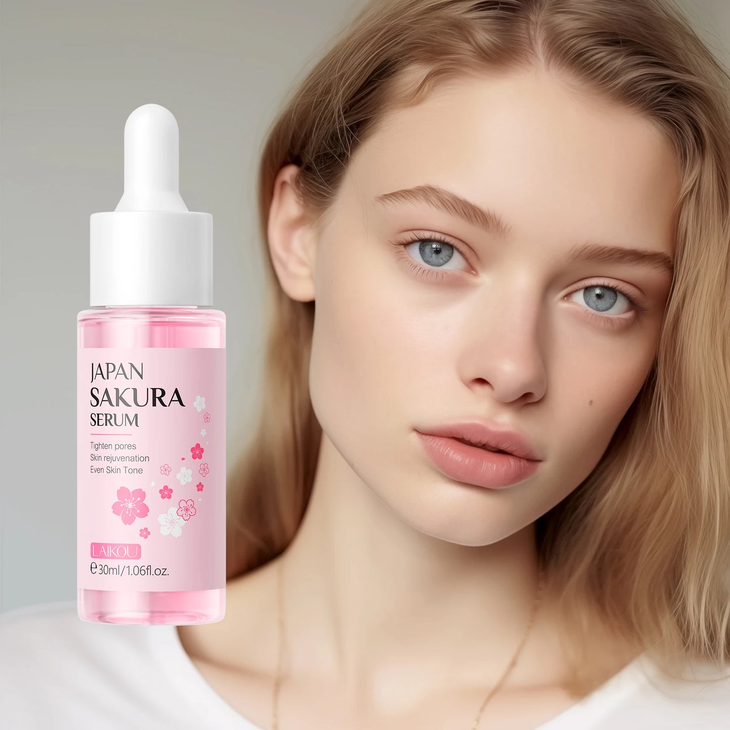 LAIKOU Sakura Serum Shrink Pores Remove Acne Skin Rejuvenation Whitening Essence