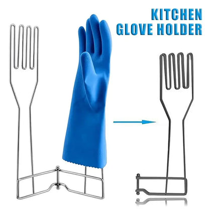 Kitchen Glove Holder, Foldable Kitchen Vertical Glove Support Multi-Purpose Glove Drain Rack Storage And Drying Both Handled