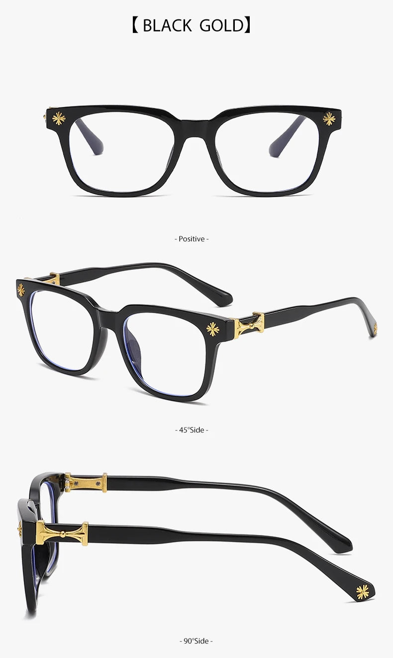Classic 3Pcs Square Anti Blue Light Glasses For Men And Women Black & Transparent Frame Unisex Computer Wearing Women Glasses
