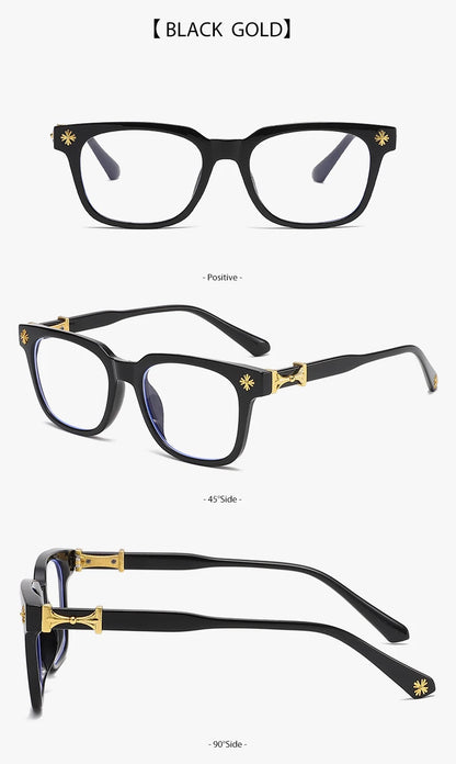 Classic 3Pcs Square Anti Blue Light Glasses For Men And Women Black & Transparent Frame Unisex Computer Wearing Women Glasses