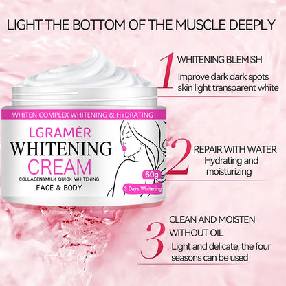 Whitening Cream Body Armpit Leg Knee Elbow Remove Dark Spot Skin Firm Brighten Moisturiz Facial Care Health Beauty Skin Care