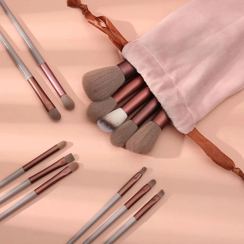 13 Piece Soft Makeup Brushes Set With Travel Case For Eye Face Cosmetics