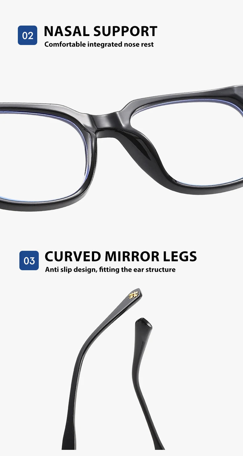 Classic 3Pcs Square Anti Blue Light Glasses For Men And Women Black & Transparent Frame Unisex Computer Wearing Women Glasses