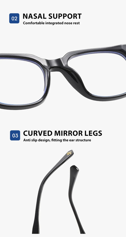 Classic 3Pcs Square Anti Blue Light Glasses For Men And Women Black & Transparent Frame Unisex Computer Wearing Women Glasses