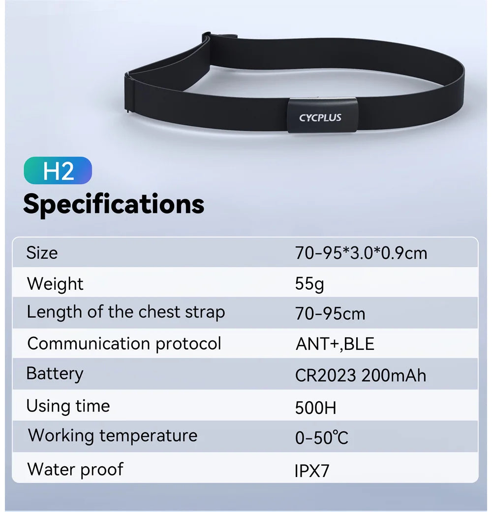 CYCPLUS Heart Rate Sensor Armband Wrist Chest Belt Bluetooth ANT+ Fitness Monitor for Garmin Wahoo GPS Bike Computer
