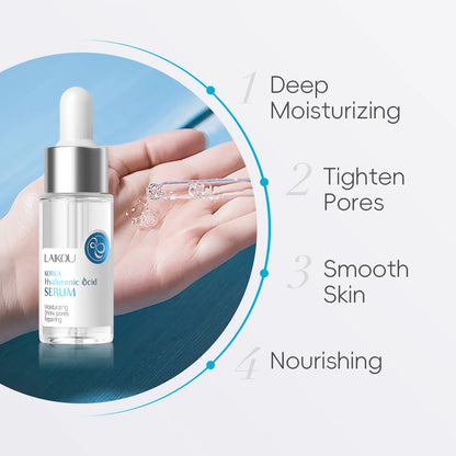 LAIKOU Hyaluronic Acid Serum Moisturizing Smoothing Face Essence Skin Care Shrink Pore Cream For Dry Facial Skin