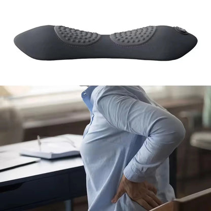 Heating Vibration Massage Pillow Electric Lumbar Support Pad Bed Sleeping Waist Protection Cushion Lying Flat Waist Pain Relief