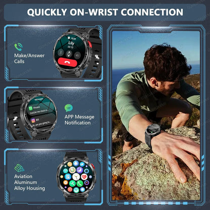 2026 New T-Rex3 Pro 1100mAh Battery Smart Watch GPS path 5ATM Waterproof Sports Run tracker Outdoors Compass Military Smartwatch