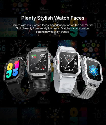 2026 New Military Smart Watch Men IP67 3ATM Outdoor Sports Fitness Tracker Health Monitor 1.44Inch BT Call Smartwatch