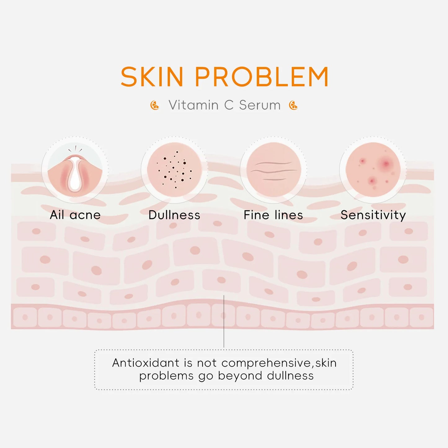 LAIKOU Vitamin C Facial Serum Essence Hydrating and Moisturizing VC Face Essence Skin Care
