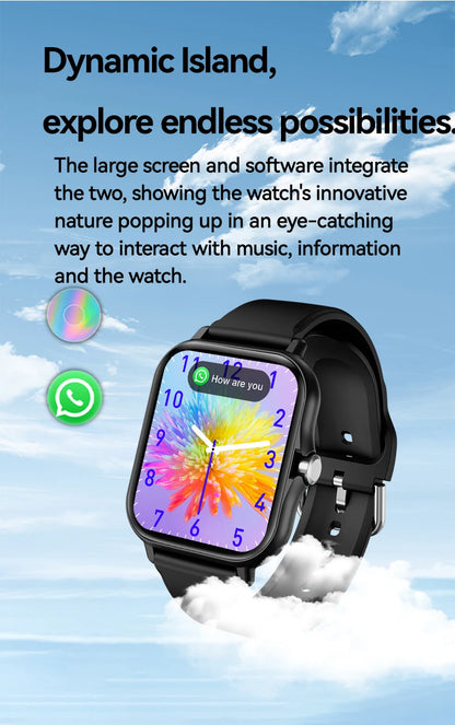LAXASFIT 2025 New Smart Watch for Men Women Gift Full Touch Screen Sports Fitness Watch Bluetooth Call Digital Smartwatch