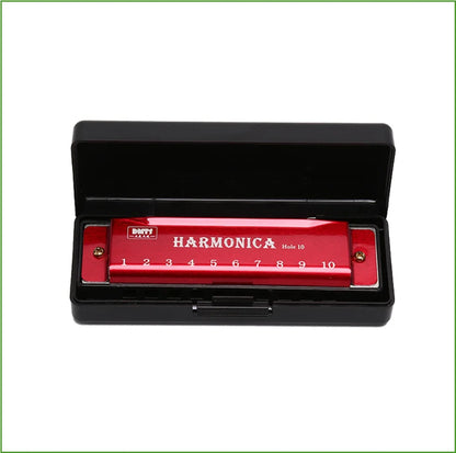 Harmonica Key of C 10 Hole Diatonic Harmonica C with Case for Beginner Students Kids Gift with Case