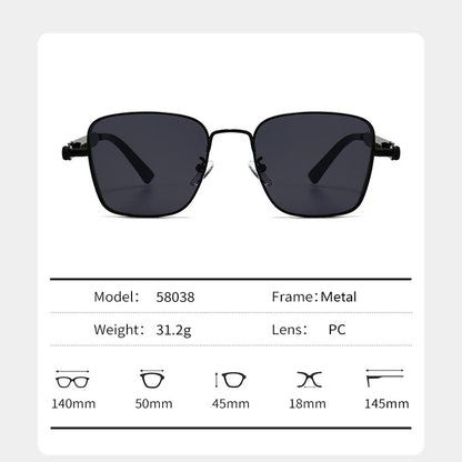 Retro Square-shaped Steampunk Men's Sunglasses With Protection Round Face Metal High-end Style Suitable For Advanced Men 8479