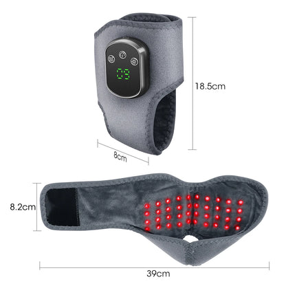 Red Light Ankle Brace 5 Heat Levels 3 Vibration Modes 40 LEDs Infrared Warmth Wrap 1800mAh Rechargeable Ankle Recovery Care