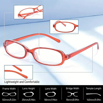 [Blue Light Glasses] Blue Light Blocking Rectangle Glasses for Women | Fashion Small Office Siren Fake Glasses with Clear Lens