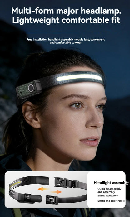 Rechargeable COB LED USB Headlamp Strong Magnetic Powerful Headlight Super Bright Waterproof Head Torch For Outdoor Fishing