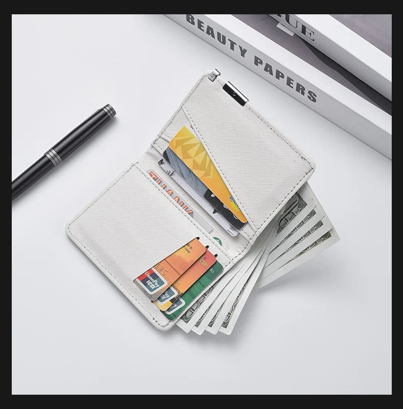Men's Mini Ultra-Thin Vertical Style Short Wallet with Multiple Card Slots Credit Card Holder Youth Compact Wallet