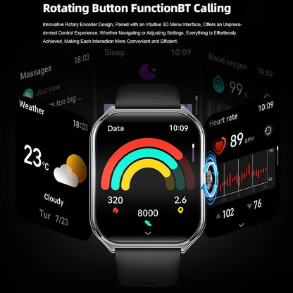 New Ultra Thin Smart Watch Men 1.96' AMOLED HD Pixel Display Always Show Time BT Call Reminder Smartwatch Ladies For Android iOS