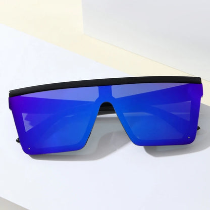 European and American Trendy Large Frame One-piece Sunglasses 2024 New Men and Women Street Photography Driving Sunglasses Retro