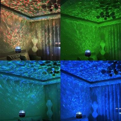 Galaxy Star Projector Night Light 7-Color Water Ripple and Aurora | ৭-রঙের গ্যালাক্সি স্টার প্রজেক্টর নাইট লাইট