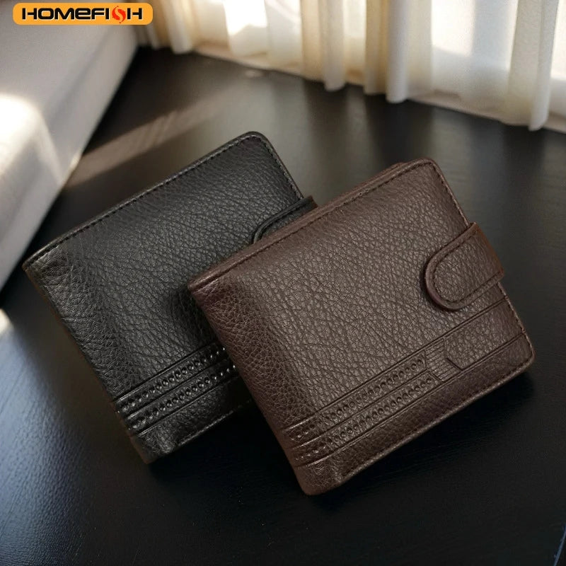 HOMESIFH Men Wallets Leather Zipper Purse Man Slim Card Horders Quality Male Short Multi-card Wallet Coin Pocket Purse