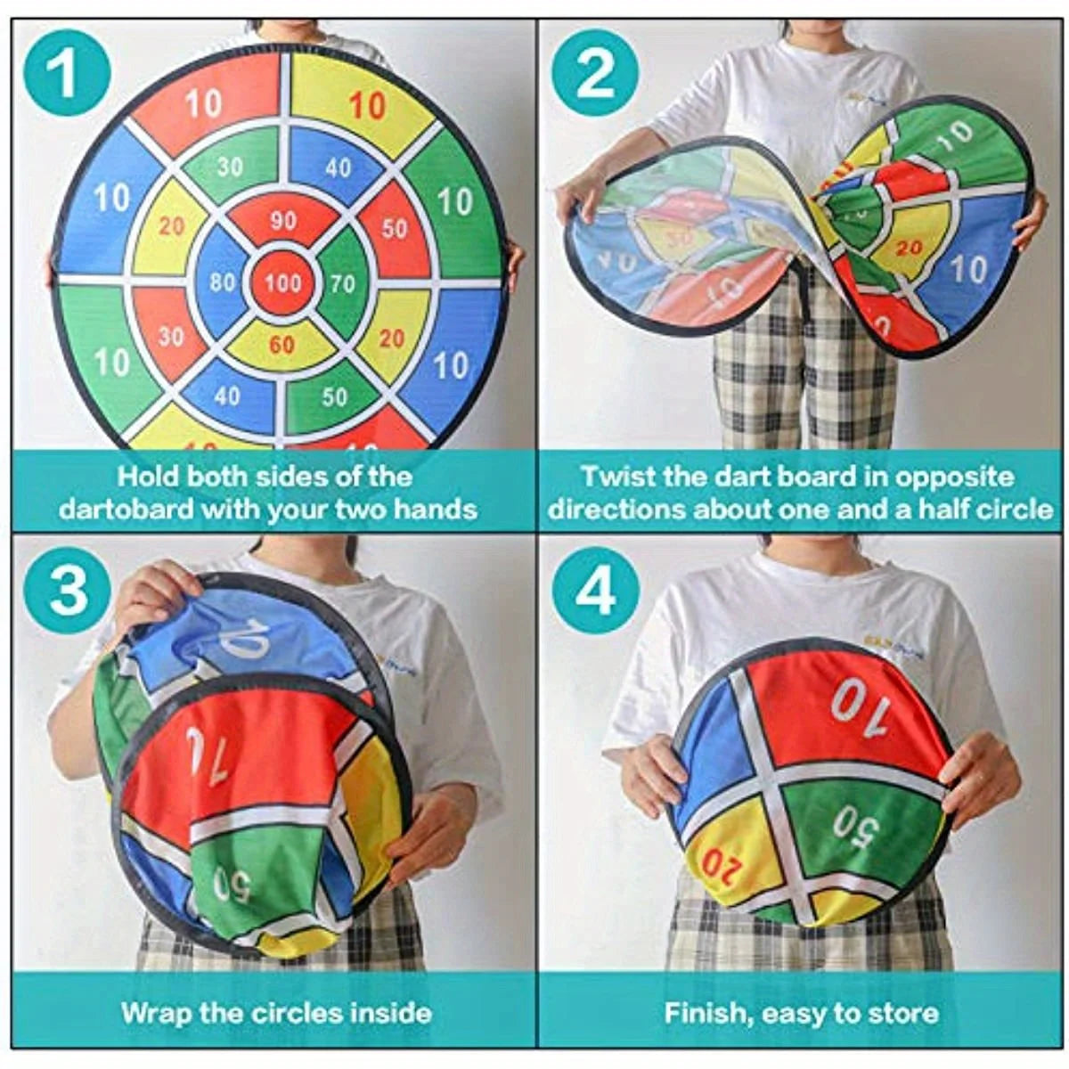 29 Inches Kids Dart Board Game Set with Stick Balls Indoor Outdoor Fun Party Game Toys for Birthday Christmas Halloween Gift