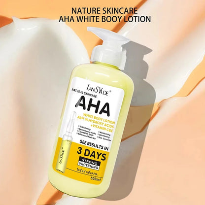 500ml Whitening Body Cream AHA Hydroxy Acids Vitamin C&E Moisturizing Lightening Body Lotion Remove Acne Marks Skin Care