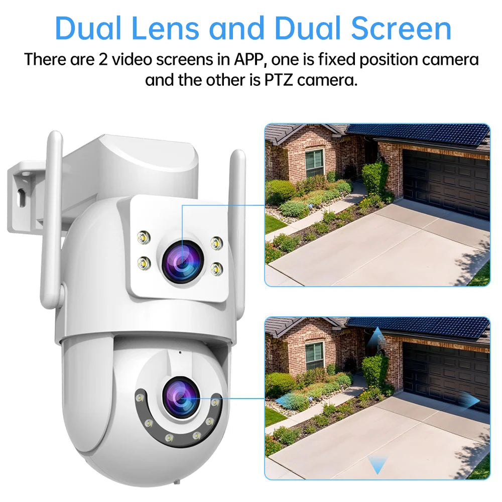 Jooan 4K 8MP HD Wifi PTZ Camera Outdoor 5G Wifi Dual Lens Security IP Cameras 5X Zoom AI Tracking ONVIF CCTV Surveillance Camera