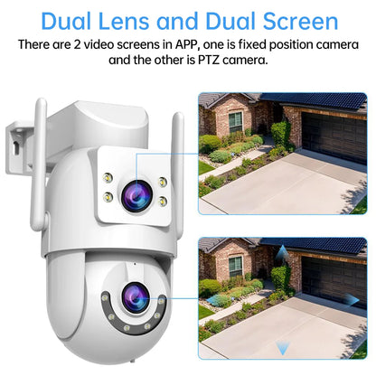 Jooan 4K 8MP HD Wifi PTZ Camera Outdoor 5G Wifi Dual Lens Security IP Cameras 5X Zoom AI Tracking ONVIF CCTV Surveillance Camera