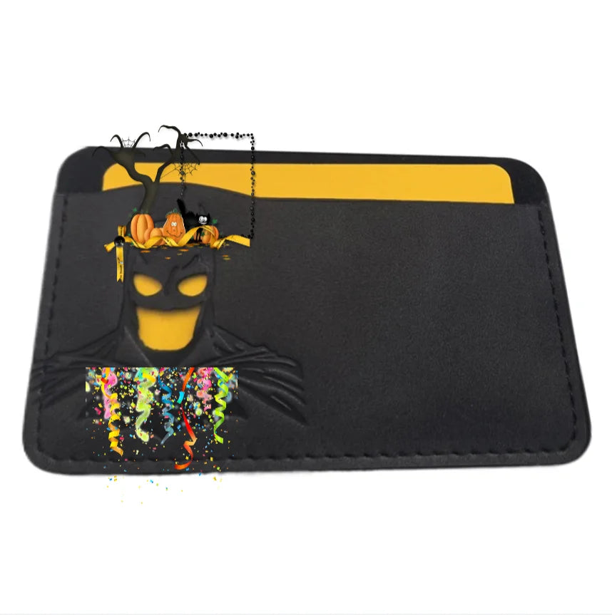 1 Leather Super Anime ID Card Holder Personalized Superhero Mask Card Case Gift