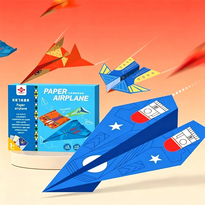 36 Sheets Kids Paper Airplane Origami Kit STEM Educational DIY Craft Toy Set Fun Parent-Child Activity Birthday Party Favor Gift