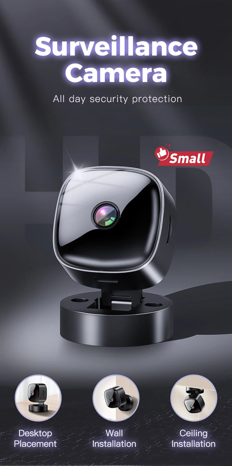 Lenovo 1080P HD Camera 2.4G Wifi Wireless Security Protection Remote Monitor Camcorders Home Phone Connectivity Smart Device