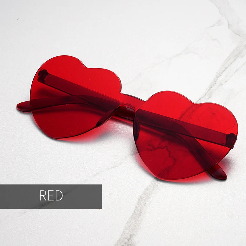 Clearance_Free shipping 2023 Candy color heart shape ocean personality Frameless Children's Sunglasses Fashion Candy Love Sungla