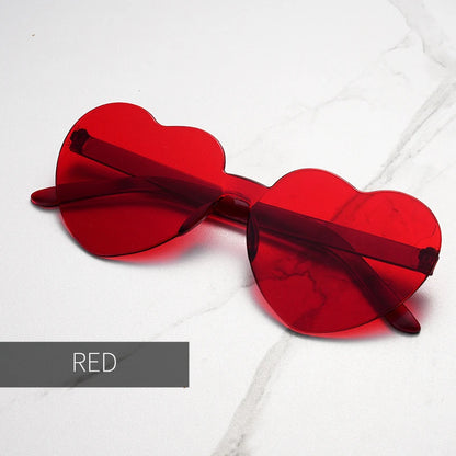 Clearance_Free shipping 2023 Candy color heart shape ocean personality Frameless Children's Sunglasses Fashion Candy Love Sungla