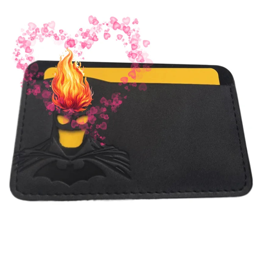 1 Leather Super Anime ID Card Holder Personalized Superhero Mask Card Case Gift