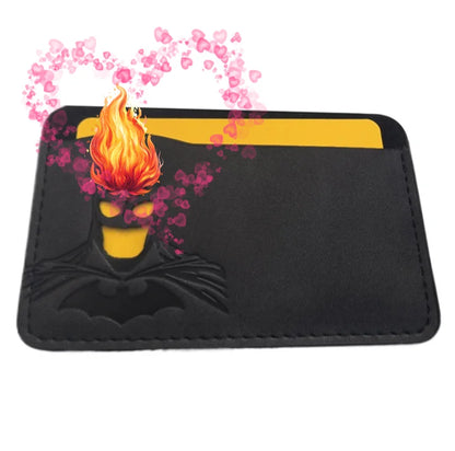 1 Leather Super Anime ID Card Holder Personalized Superhero Mask Card Case Gift
