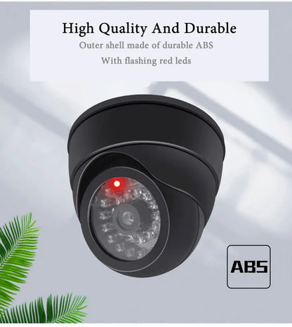 Creative Black Plastic Dome CCTV Dummy Camera Flashing Led Fake Camera Power Via AA Battery Surveillance Security System